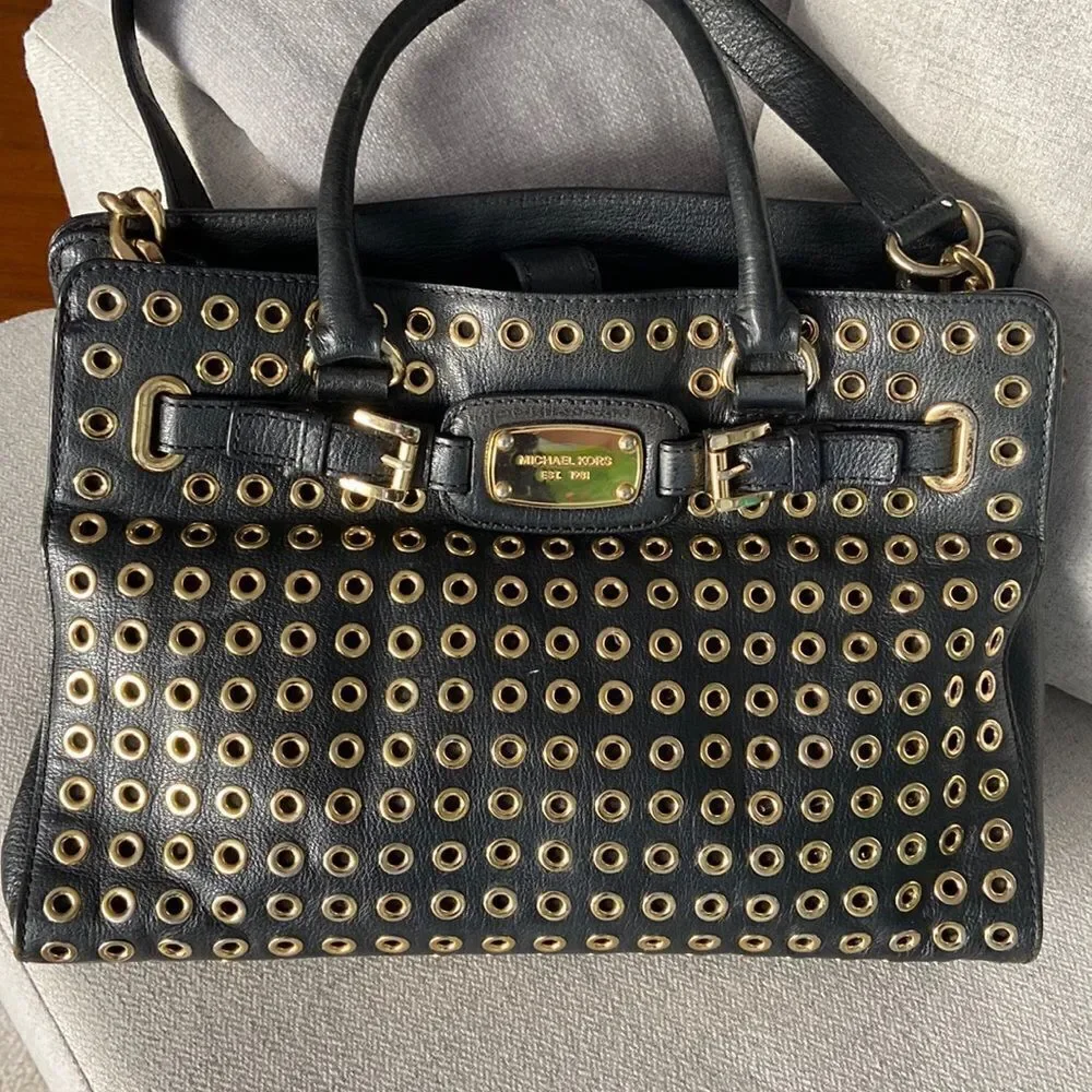 Michael Kors vintage black and gold details shoulder bag EUC